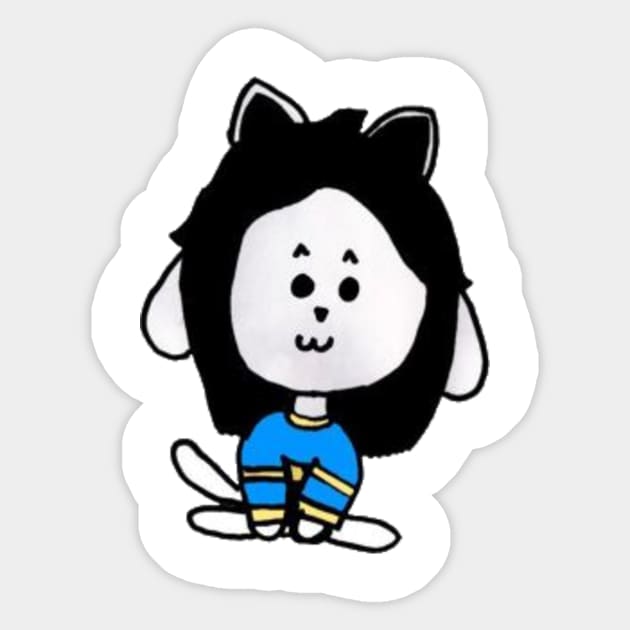 Cute Temmie Shirt Sticker by TARDISBlue190